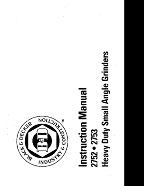 Default 2 Diagram and Parts List for B2752 Type 1 Black and Decker Grinder